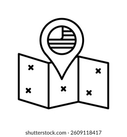 Usa Map vector outline icon. EPS 10 file