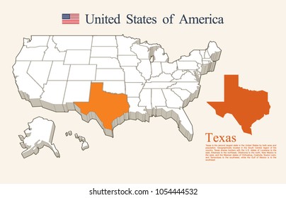 USA map vector, Texas