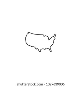 USA map - vector thin line icon