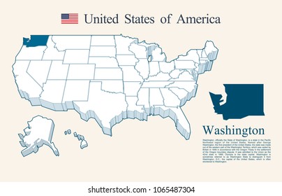 USA map vector, Washington