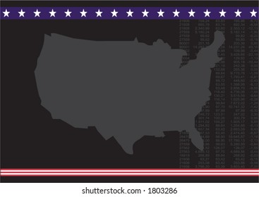 usa map with vertical financial number