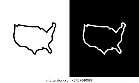 Diseño De Conjunto De Iconos Blancos De Mapa De Estados Unidos