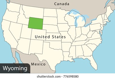 USA map wyoming 