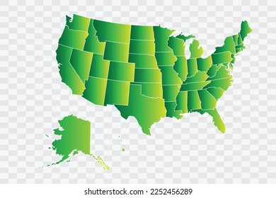 USA Map yellowish green Color Background quality files png