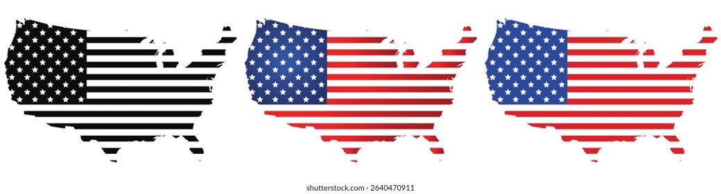 USA map.United States of America map.USA Map with federal states. Vector illustration.