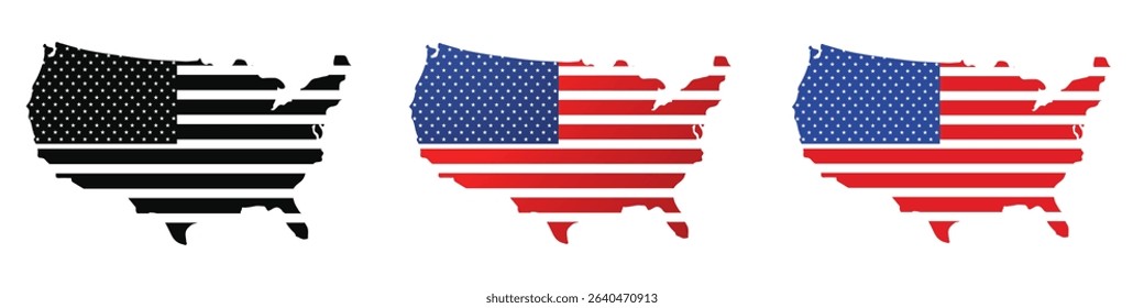 USA map.United States of America map.USA Map with federal states. Vector illustration.