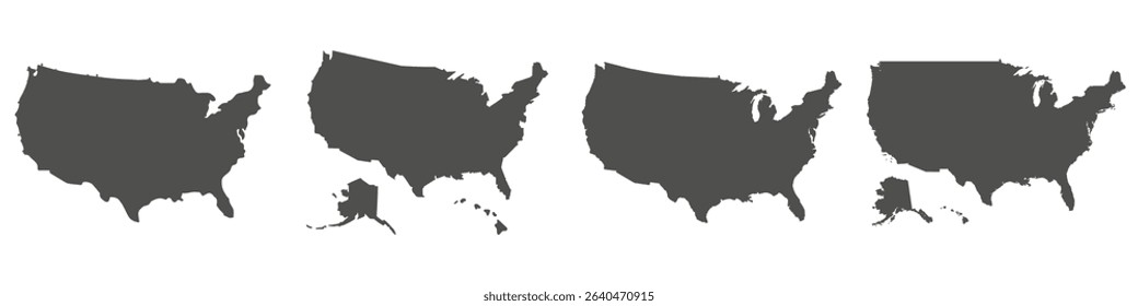USA map.United States of America map.USA Map with federal states. Vector illustration.