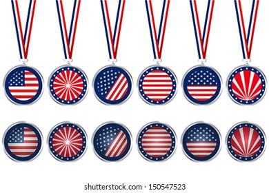 USA medals and buttons