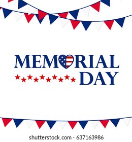 Usa Memorial Day Background/ Vector Illustration,sale Banner Or Poster Of Happy Memorial Day. 4th Of July With USA Flag