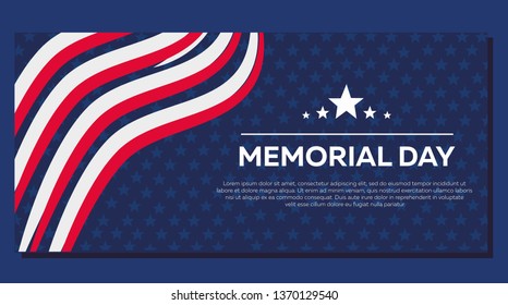 USA Memorial Day. Banner in national colors. Remember and honor the US flag. Vector illustration