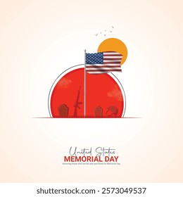 usa memorial day. usa memorial day creative ads design May 27. vector, 3D illustration. 