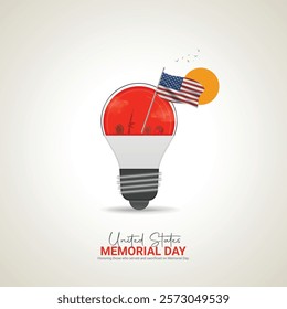 usa memorial day. usa memorial day creative ads design May 27. vector, 3D illustration. 