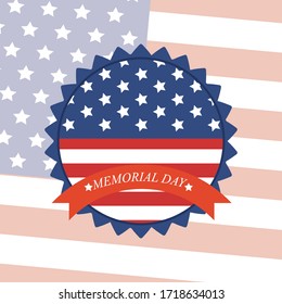 USA Memorial Day Design With American Flag