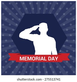 USA memorial day design over blue background, vector illustration