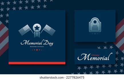 US Memorial Day Grußkartenbanner-Poster zur Ehrung aller, die Vektorgrafik betrieben haben