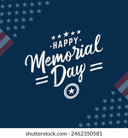 USA Memorial Day Greeting Card Banner Poster for Honoring All Who Served Vector Illustration