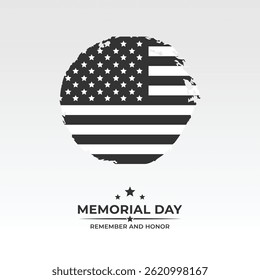 USA Memorial Day greeting card with brush stroke. Vector illustration.