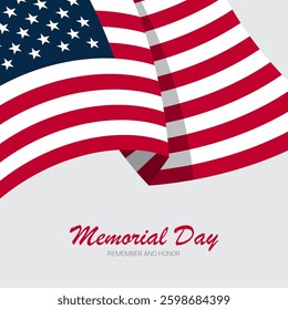 USA Memorial Day holiday card. Vector illustration.