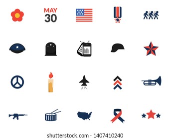 The USA Memorial  Day Icon - Celebration Element Illustration As A Simple Vector, Trendy Sign & Symbol For Design And Websites, Presentation Or Application. - Vector