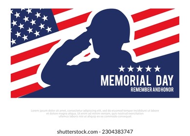 USA Memorial Day, REMEMBER AND HONOR, Memorial Day banner vector