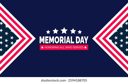 Usa Memorial Day - Remember and Honor Poster. American national holiday. suitable for placard, background,Greeting Card, Poster design template with text inscription, standard Social Media Post.