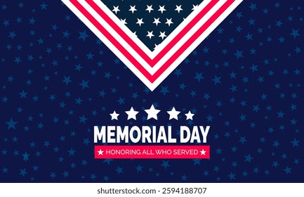 Usa Memorial Day - Remember and Honor Poster. American national holiday. suitable for placard, background,Greeting Card, Poster design template with text inscription, standard Social Media Post.