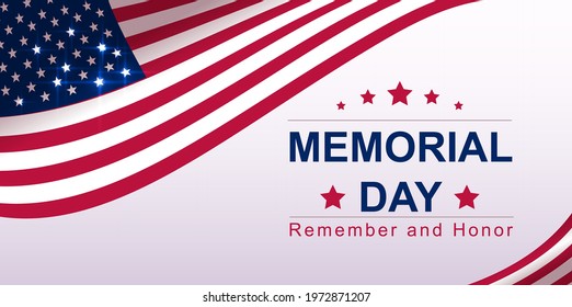 USA Memorial day text banner greeting card template. Vector illustration