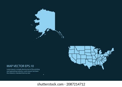 USA Mercator map High Detailed on white background. Abstract design vector illustration eps 10