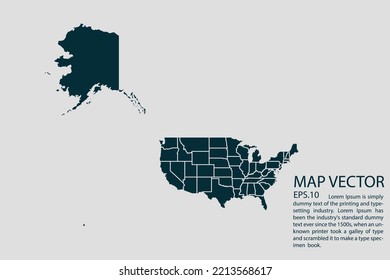 USA Mercator map High Detailed on white background. Abstract design vector illustration eps 10
