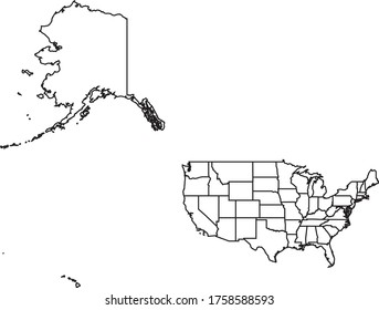 Usa Mercator Map White Color Black Stock Vector (Royalty Free ...