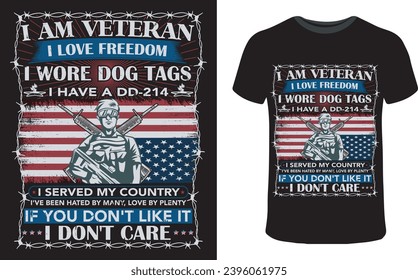 USA Military T shirt design, Veteran Graphic T shirt Design Vector. usa, T shirt, military, freedom, flag, army, memorial, Veteran T Shirt Design