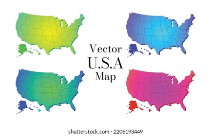 USA modern vector map. Colorful vector usa map.