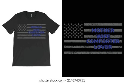 USA Mother Wife Comforter Lover T-shirt Vector, Mothers Day Gift T-shirt, T-shirt for women-Gift for her.