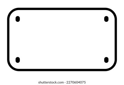 USA motorcycle licence license plate outline over a white background