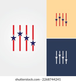 USA Music Star Logo Design Vector 