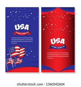 USA National Celebration Poster Vector Template Design Illustration