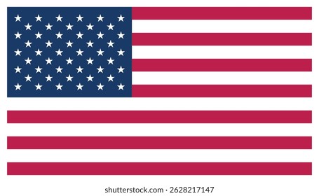 USA national country vector flag. America flag. united states flag. Rendered USA