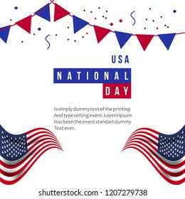 USA National Day Vector Template Design Illustration