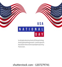 USA National Day Vector Template Design Illustration