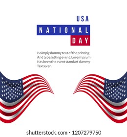 USA National Day Vector Template Design Illustration