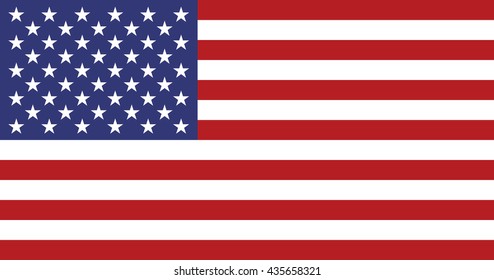 USA national flag. American star-spangled banner in proportion of 10 by 19 and colors correspond G-spec government specification. Vector illustration in EPS8 format.