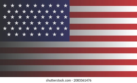 USA national flag. Flat image vector with gradient style and 3d stars shape.