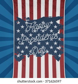 USA national Flag with Happy Presidents Day Text