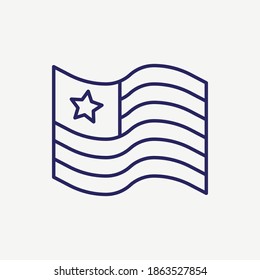 USA National Flag Outline Vector Icon