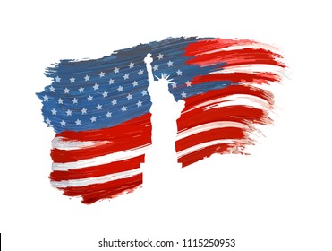 USA national flag vector paint illustration