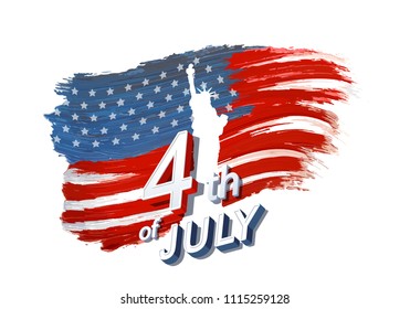 USA national flag vector paint. Fourth of july