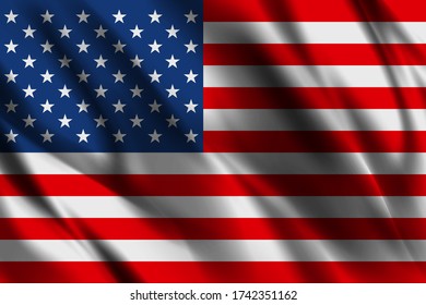 USA national flag waving silk background template design