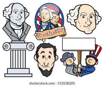 USA National Holidays - Presidents Day Vector Set