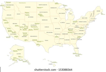 USA National Park Map