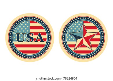 USA national and patriotic concepts for badge, sticker etc., EPS 8, CMYK